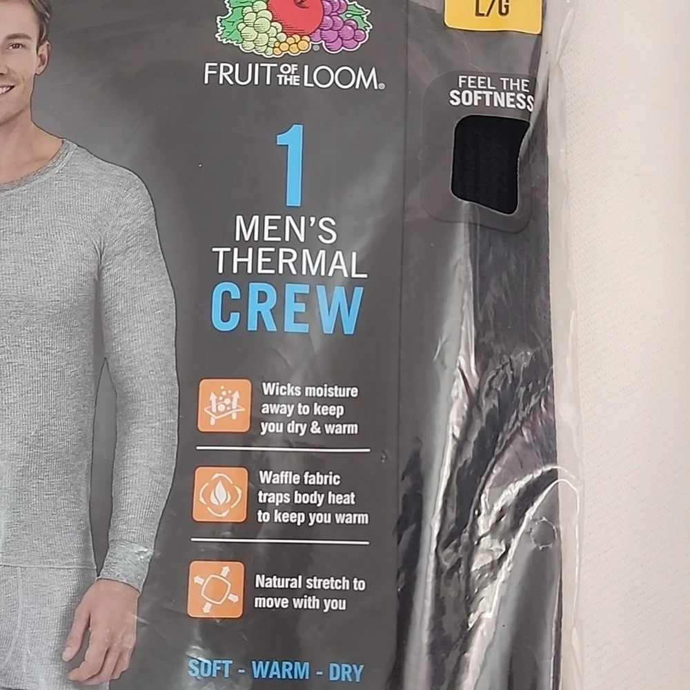Fruit Of The Loom Men's Thermal Crew & Men's Thermal Pant Size: L - Picture 4 of 16